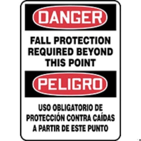 Accuform BILINGUAL OSHA DANGER Safety Sign FALL SBMFPR106VA